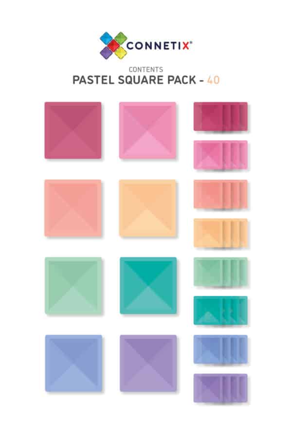 40 Pastel Square Pack Contents